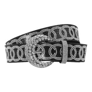 Diamante Detail Stretch Belt, Womens Belts