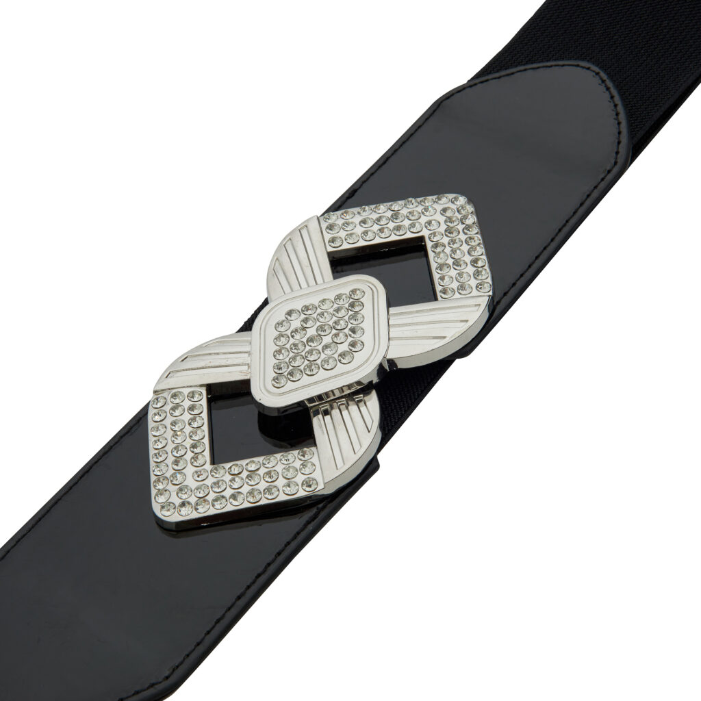 Double diamond buckle elastic belt - Queenspark