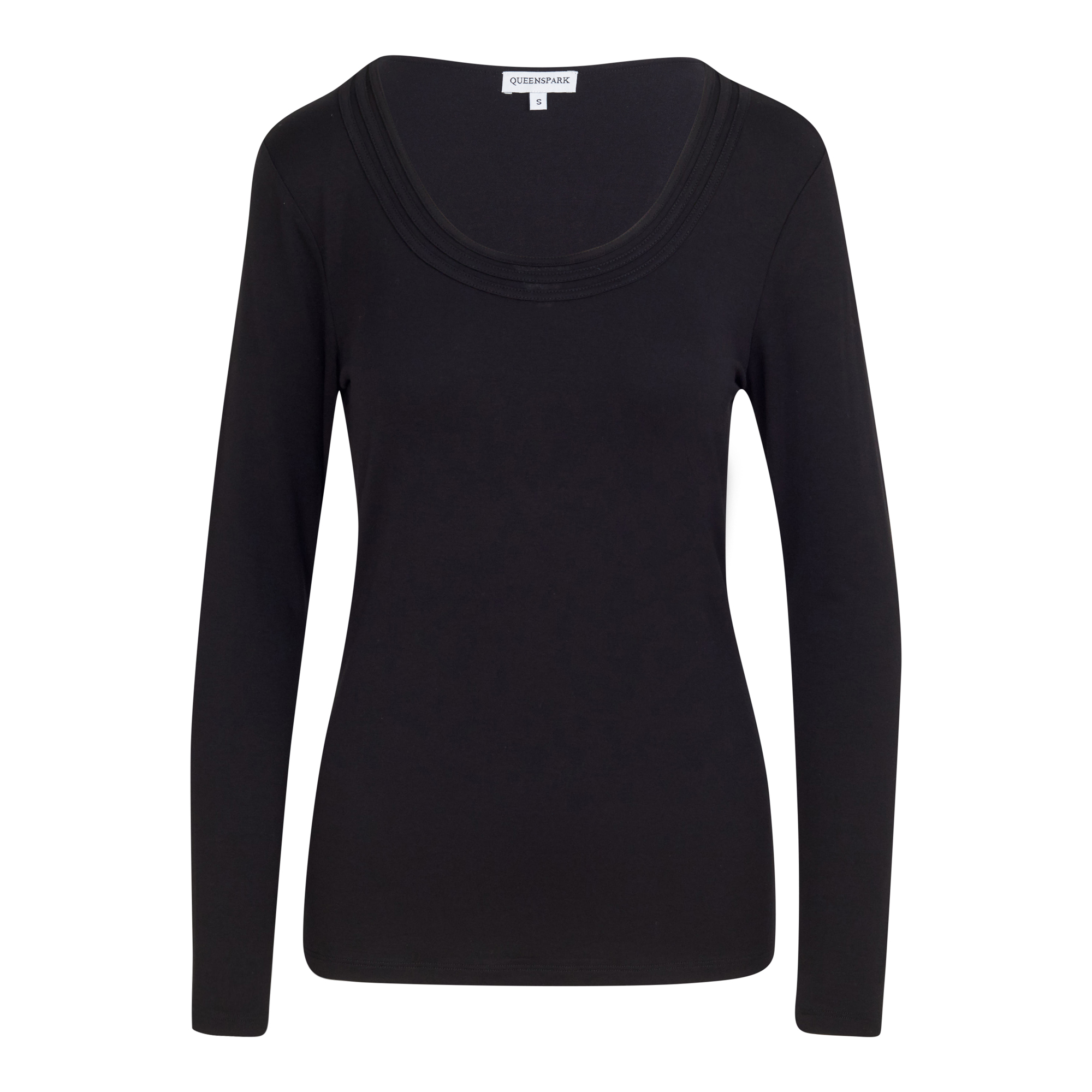 Scoop neck Long sleeve knit top - Queenspark