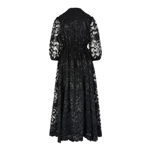 Ladies Glam 3D Lace Fit & Flare Woven Dress - Queenspark