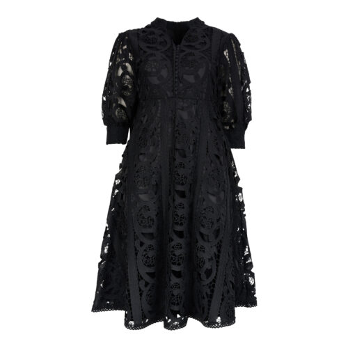Ladies Lace Detail Woven Dress - Queenspark